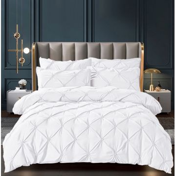 Lenjerie de Pat Finet Premium, 6 Piese, cu Pliuri Brodate