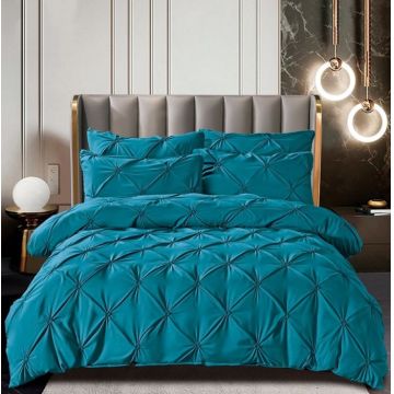 Lenjerie de Pat Finet Premium, 6 Piese, cu Pliuri Brodate