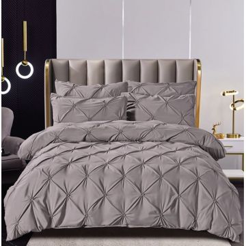 Lenjerie de Pat Finet Premium, 6 Piese, cu Pliuri Brodate