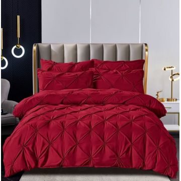 Lenjerie de Pat Finet Premium, 6 Piese, cu Pliuri Brodate