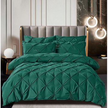 Lenjerie de Pat Finet Premium, 6 Piese, cu Pliuri Brodate