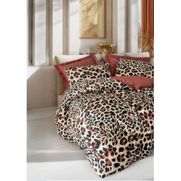 Lenjerie de pat pentru o persoana (FR), L'essentiel Maison, Leoluxe, Caramiziu