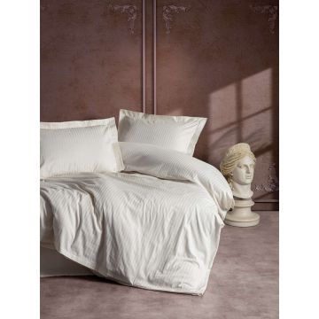 Lenjerie de pat pentru o persoana (FR), L'essentiel Maison, Stripe, Ecru