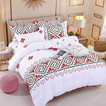 Lenjerie Finet 6 Piese cu Elastic 180x200, Ethnic v1