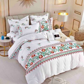 Lenjerie Finet 6 Piese cu Elastic 180x200, Ethnic v2