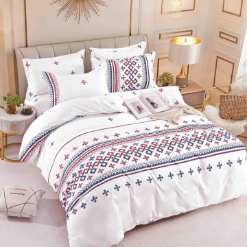 Lenjerie Finet 6 Piese cu Elastic 180x200, Ethnic v3