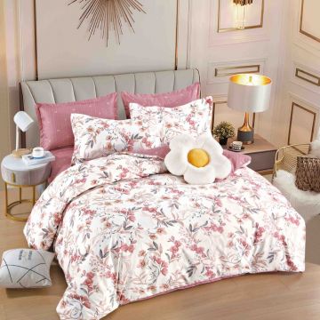 Lenjerie Finet 6 Piese cu Elastic 180x200, Floral Lace