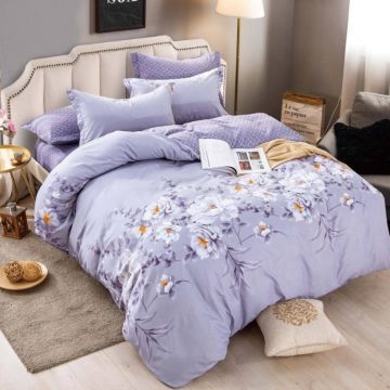 Lenjerie Finet 6 Piese cu Elastic 180x200, Lavender Grace