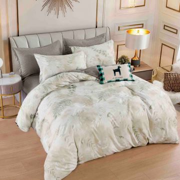 Lenjerie Finet 6 Piese cu Elastic 180x200, Marble Effect