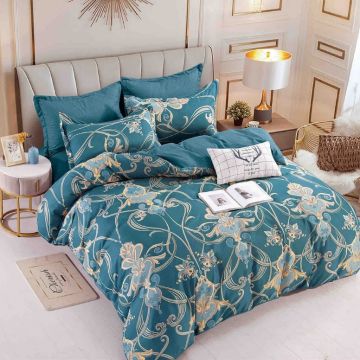 Lenjerie Finet 6 Piese cu Elastic 180x200, Ocean Majesty