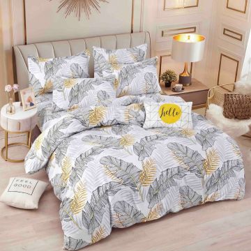 Lenjerie Finet 6 Piese cu Elastic 180x200, Soft Tulips