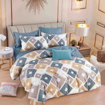 Lenjerie Finet 6 Piese cu Elastic 180x200, Vintage Bloom