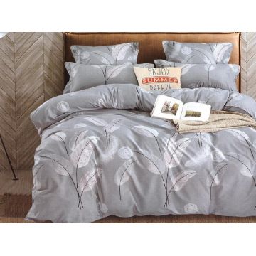 Lenjerie Grey Feather 6 Piese (Bumbac Satinat)