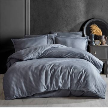 Lenjerie Stripe Satin V1 Antracit (Satin Deluxe)