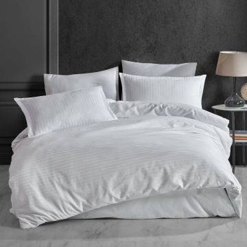 Lenjerie Stripe Satin V1 White (Satin Deluxe)