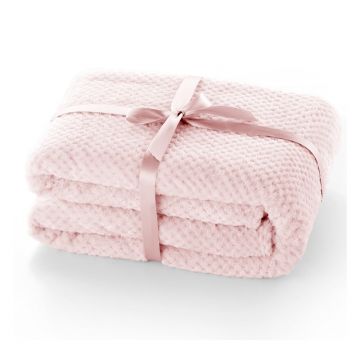 Pătură din microfibră DecoKing Henry, 150 x 200 cm, roz pudră