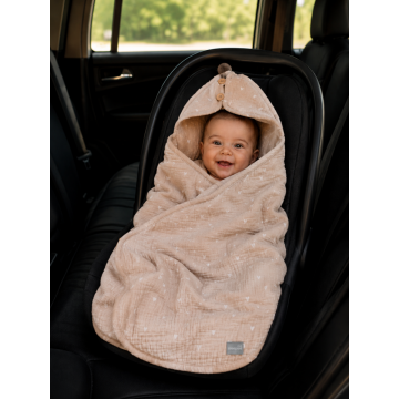 Paturica universala pentru scoica auto bumbacmuselina Love Light Sleepee 1.5 Tog