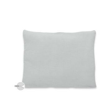 Perna clasica de dormit, Qmini, Cu husa detasabila cu fermoar, Din muselina dubla, 30x40 cm, Grey