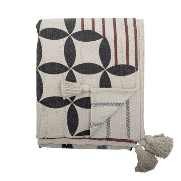 Pled, Bloomingville, Forma, 130x160 cm, amestec bumbac, natural