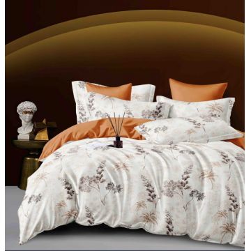 Set Lenjerie de Pat Finet 6 Piese, Bumbac Finet, Fara Elastic ,   Desert Botanica