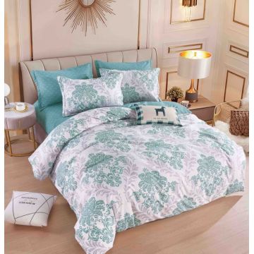 Set Lenjerie de Pat Finet 6 Piese, Bumbac Finet, Fara Elastic ,   Tiffany Palace