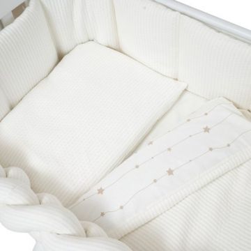 Set lenjerie de pat pentru copii Twins Cotton 7 piese 100 bumbac ivory