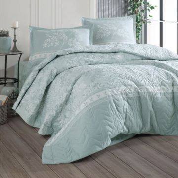 Set Lenjerie si Cuvertura Devlin Mint (Bumbac 100%)
