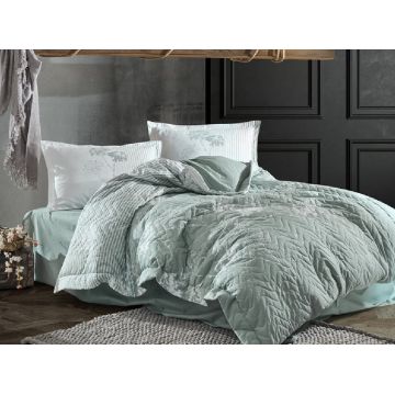 Set Lenjerie si Cuvertura Luvi Mint (Bumbac 100%)
