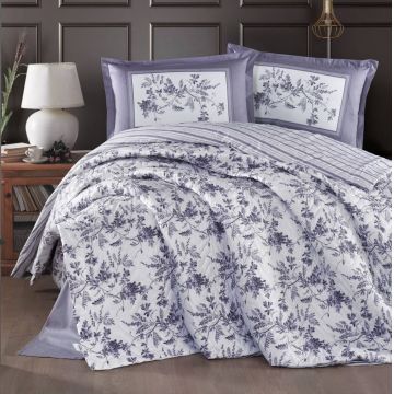 Set Lenjerie si Cuvertura Montera Lila (Bumbac 100%)