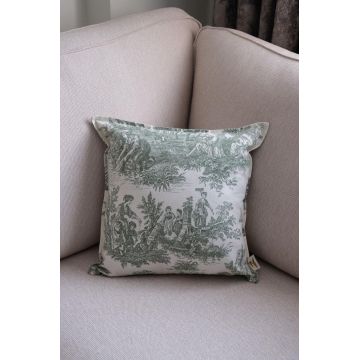 Husa de perna, BST058, 45x45 cm, Textil, Verde/Alb