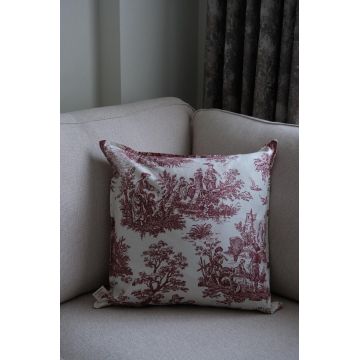 Husa de perna, BST060, 45x45 cm, Textil, Burgundia / Alb