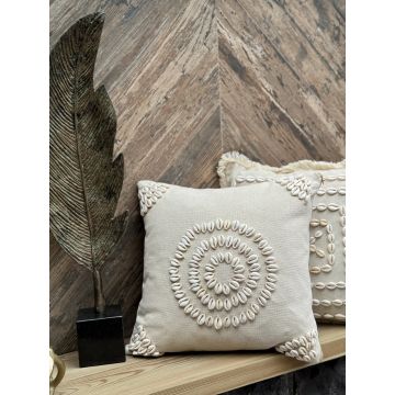 Husa de perna, Den004, 43x43 cm, 30% BUMBAC/70% SCOICI DE MARE, Bej
