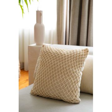 Husa de perna, KET003, 43x43 cm, Bumbac, Bej