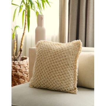 Husa de perna, KET007, 43x43 cm, Amestec bumbac, Bej