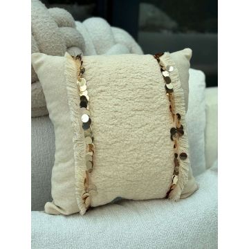 Husa de perna, KET009, 43x43 cm, Amestec bumbac, Bej