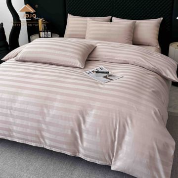 Lenjerie de Pat Damasc Deluxe Luxury, 100% Bumbac Premium, 6 Piese, Cearceaf cu Elastic 180x200 cm, Husa Pilota 200x230 cm, Confort Hotelier 5,