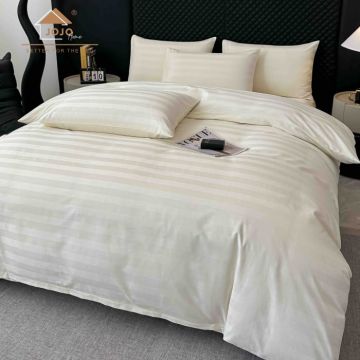 Lenjerie de Pat Damasc Deluxe Luxury, 100% Bumbac Premium, 6 Piese, Cearceaf cu Elastic 180x200 cm, Husa Pilota 200x230 cm, Confort Hotelier 5,