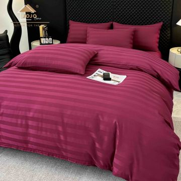 Lenjerie de Pat Damasc Deluxe Luxury, 100% Bumbac Premium, 6 Piese, Cearceaf cu Elastic 180x200 cm, Husa Pilota 200x230 cm, Confort Hotelier 5,