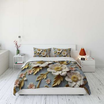 Lenjerie de pat dubla (FR), L'essentiel Maison, FLW_DVT25-14, Multicolor