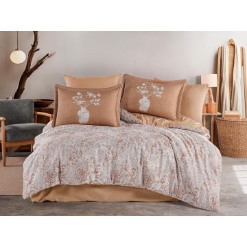 Lenjerie de pat dubla, L'essentiel Maison, Bolera, SATIN DE BUMBAC, Auriu