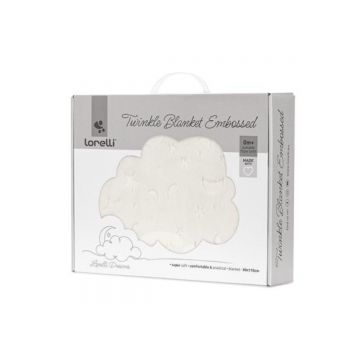Paturica pentru bebelusi, Lorelli Twinkle, material moale, model decorativ in relief, 80 x 110 cm, Beige