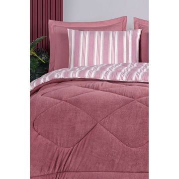 Set cuvertura si perna, L'essentiel Maison, Soft Line, Poliester, Rosu claret