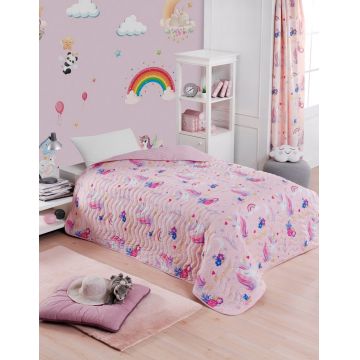 Set de cuvertură matlasată King (FR), L'essentiel Maison, Magic, 65% bumbac/35% poliester (Acoperi)/, Roz