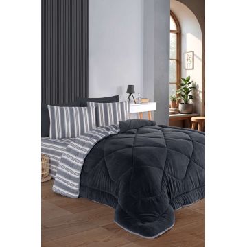 Set de dormit dublu, L'essentiel Maison, Soft Line, Antracit