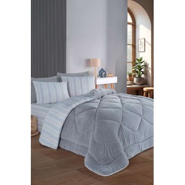 Set de dormit dublu, L'essentiel Maison, Soft Line, Gri