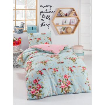 Set Lenjerie de pat single, Multicolor, 140x200 cm - Multicolor