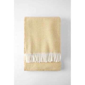 Pled din amestec de bumbac Euromant Skyline, 140 x 180 cm, gri - maro