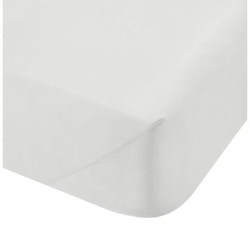 Cearceaf alb din bumbac percal cu elastic 135x190 cm Cotton Percale – Bianca