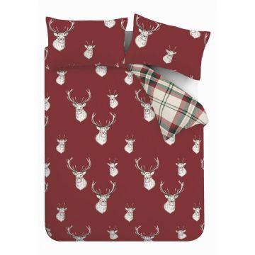 Lenjerie de pat Catherine Lansfield Munro Stag, 200 x 200 cm, roÈu0099u