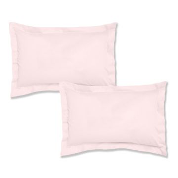 Set 2 fețe de pernă din bumbac Bianca Oxford Blush, 50 x 75 cm